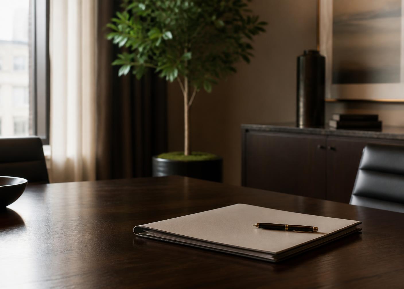 Conference table in the firm's Richmond office